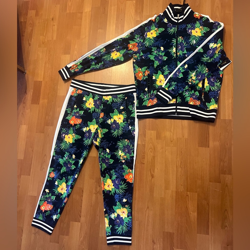 Men’s polo Ralph Lauren floral jogger sweat suit size large new with tag